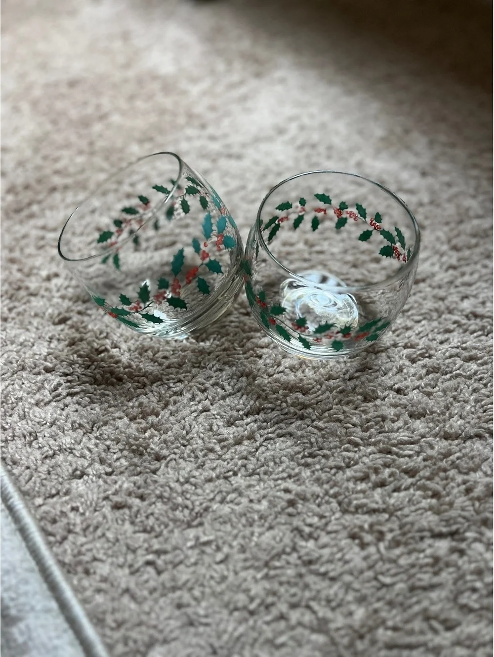 Rubel mid-century Christmas roly-poly glasses